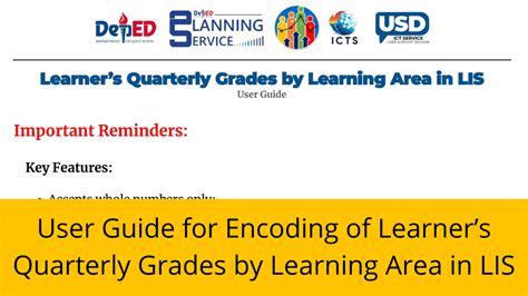 Learner’s Quarterly Grades by Learning Area in LIS.